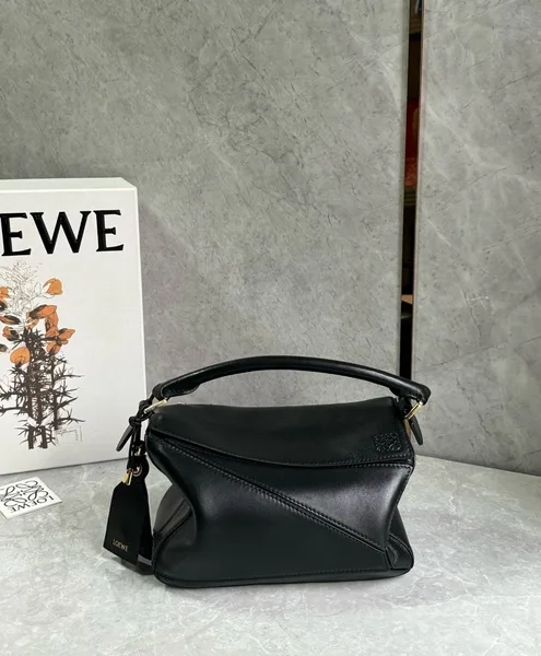 Loewe Featherlight Puzzle Small Bag in Black Nappa Lambskin product view 2