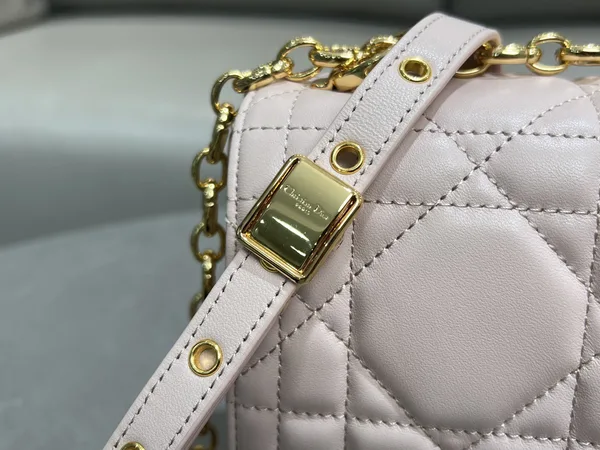 Medium Soft Dior Caro Bag — Beige with Gold-Tone Hardware product view 5