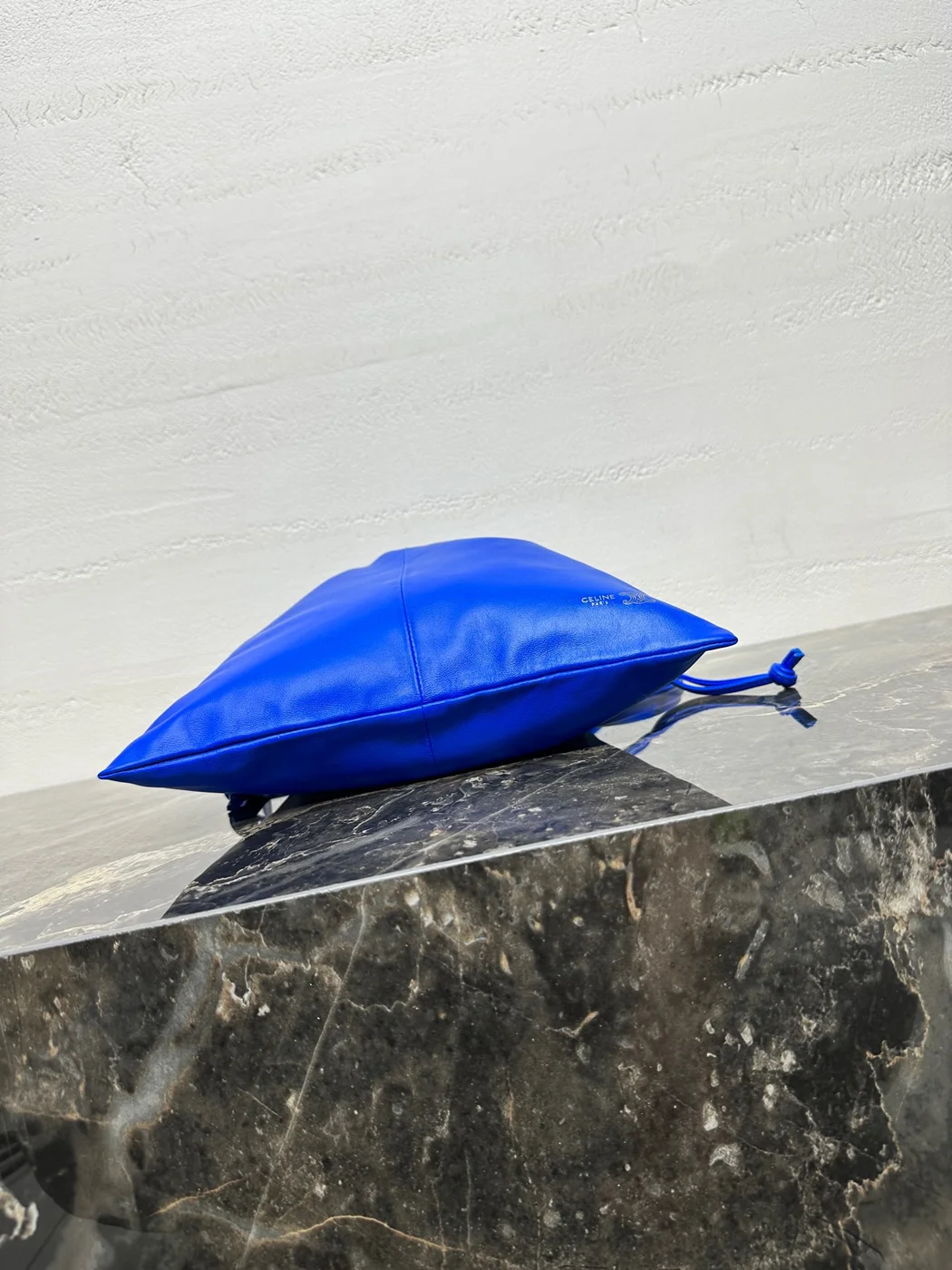 Celine Small Crystal Pouch In Lambskin — Blue product view 5