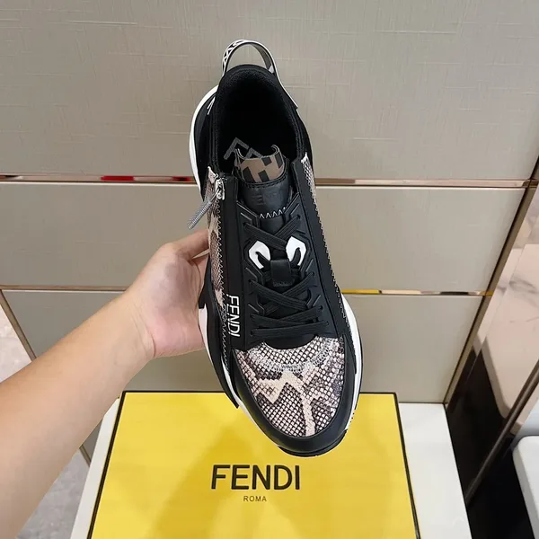 Fendi Flow Low-Top Sneaker in Classic Black & White product view 4
