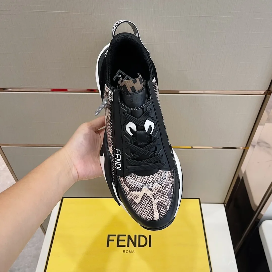 Fendi Flow Low-Top Sneaker in Classic Black & White product view 4