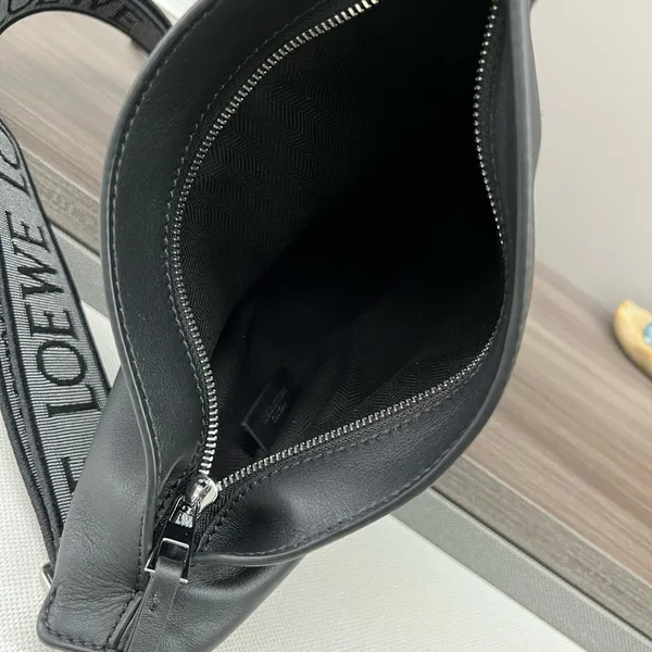 Loewe Anton Sling Bag in Black Calfskin and Jacquard product view 4