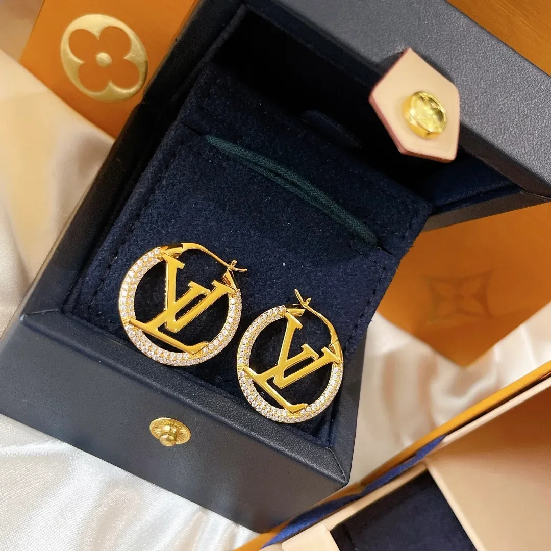 Louis Vuitton Round LV Monogram Hoop Earrings Gold-Tone product view 1