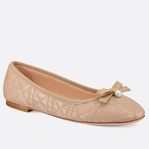 Dior Ballerina Flats in Nude Quilted Cannage Calfskin product photo
