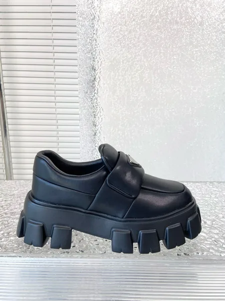 Prada Loafers in Black Soft Padded Nappa Leather product view 3