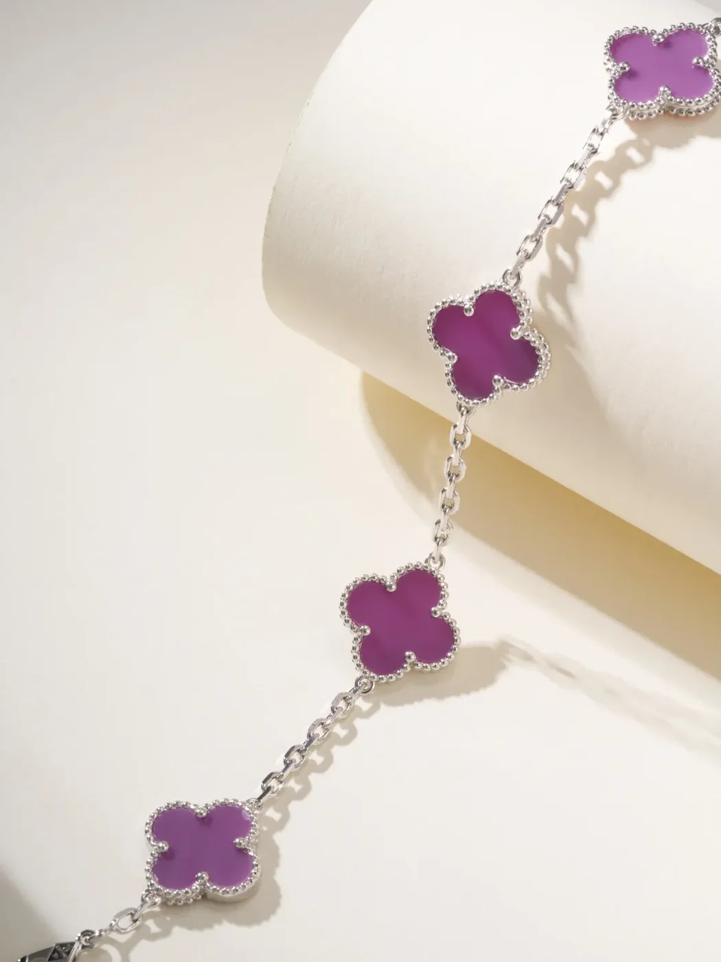 Van Cleef & Arpels Alhambra Purple Five-Clover Silver-Tone Bracelet product view 4