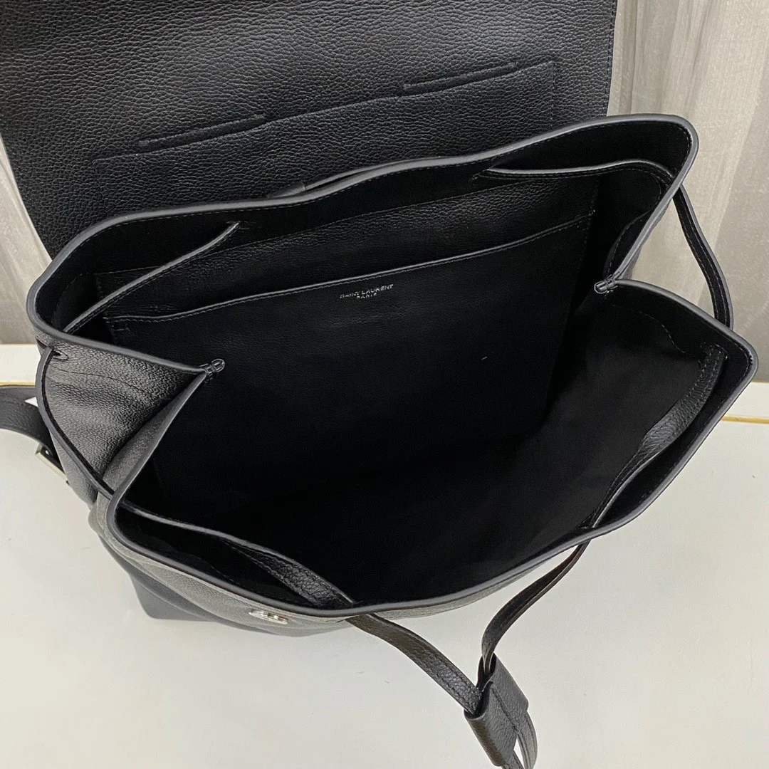 Saint Laurent Sac De Jour Backpack In Black Grained Leather product view 4