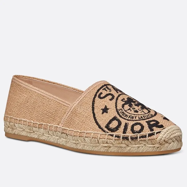 Dior Granville Espadrilles In Beige Jute Canvas with Dior Union Motif product photo