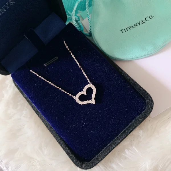 Tiffany & Co. Medium Pavé-Effect Open Heart Necklace Silver-Tone product view 5
