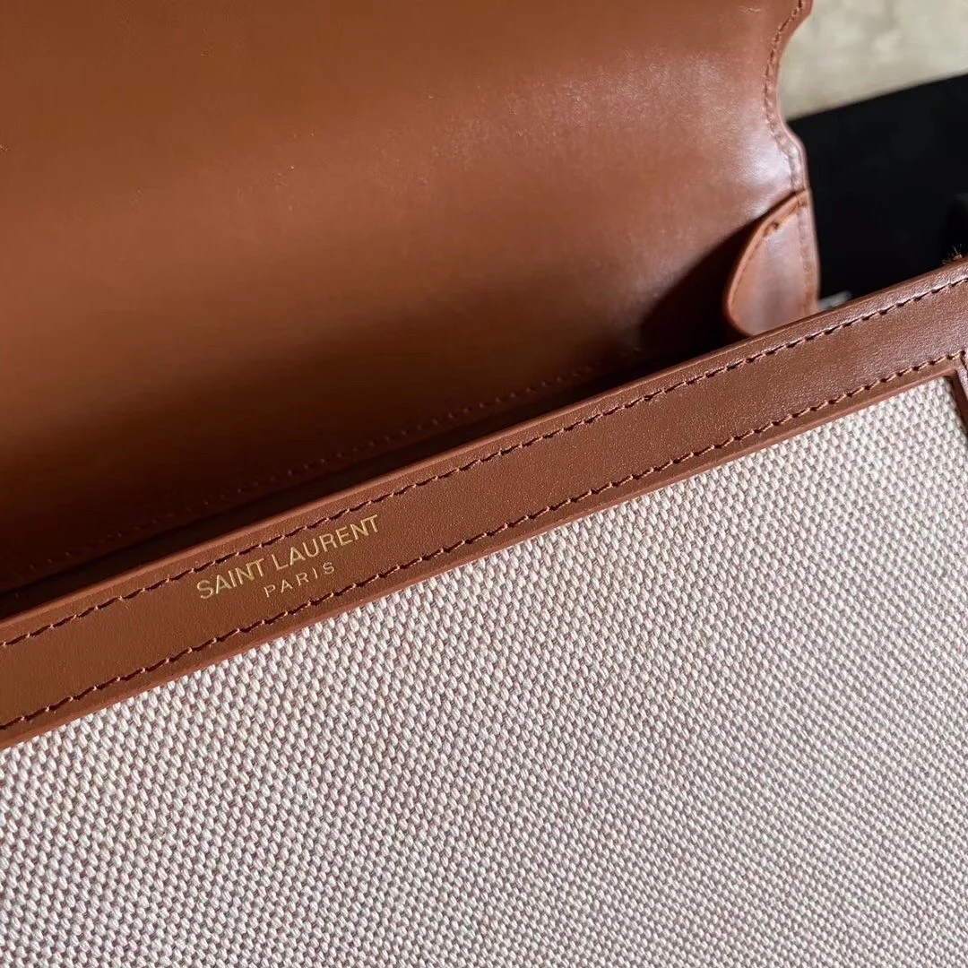 Saint Laurent Cassandra Medium Bag In Beige Canvas product view 6