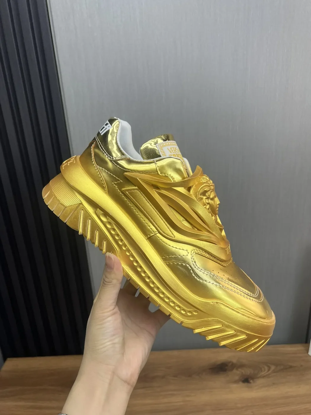 Versace Leather Sneakers Gold product view 4