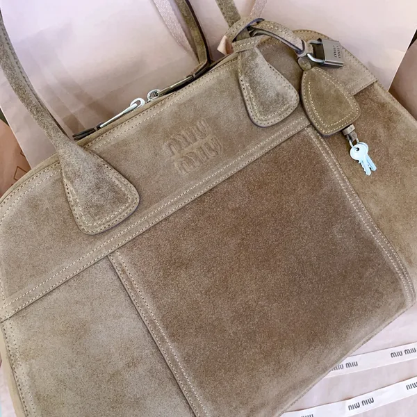 Miu Miu Vivant Bag — Brown Suede product view 7