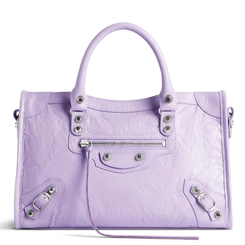 Balenciaga Le City Small Bag in Lilas Arena Lambskin product view 1
