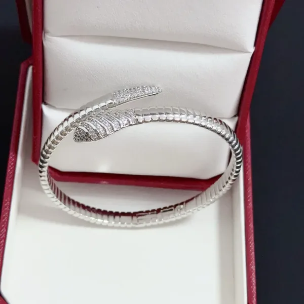 Cartier Silver-Tone Twisted Wrap Open Cuff Bracelet product view 4