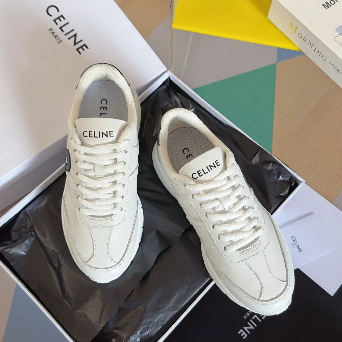 Celine Women’s Runner CR-02 Low-top Sneakers in White Leather product view 10