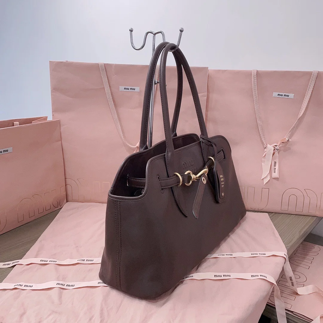 Miu Miu Aventure Leather Bag — Dark Brown product view 2