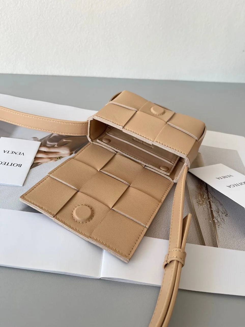 Bottega Veneta Candy Cassette Bag In Almond Lambskin product view 8