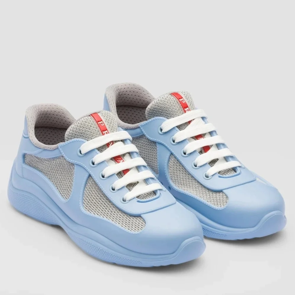 Prada America’s Cup Sneakers in Blue Rubber and Bike Fabric product view 1