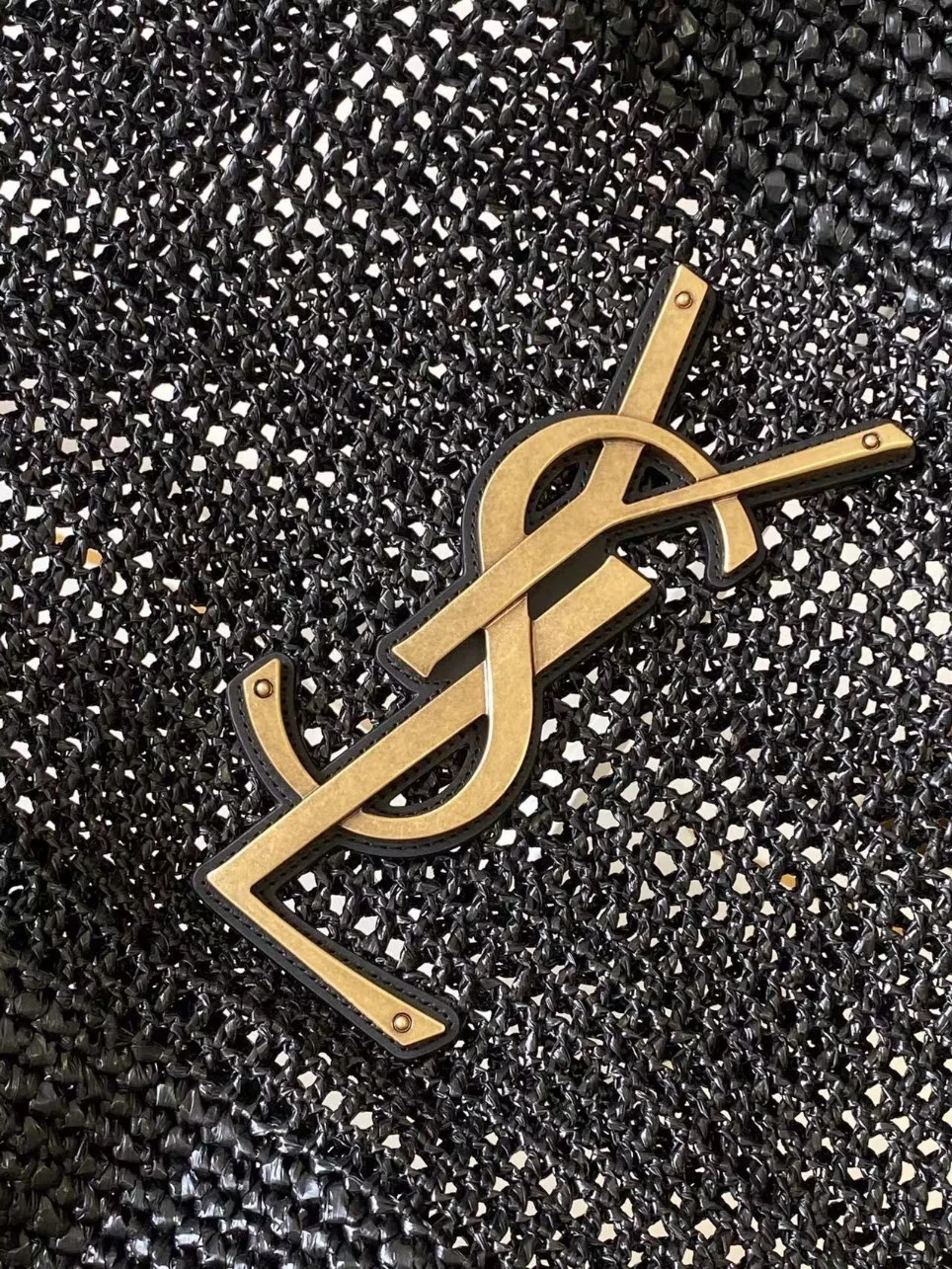 Saint Laurent Icare Maxi Tote Bag in Black Raffia product view 6