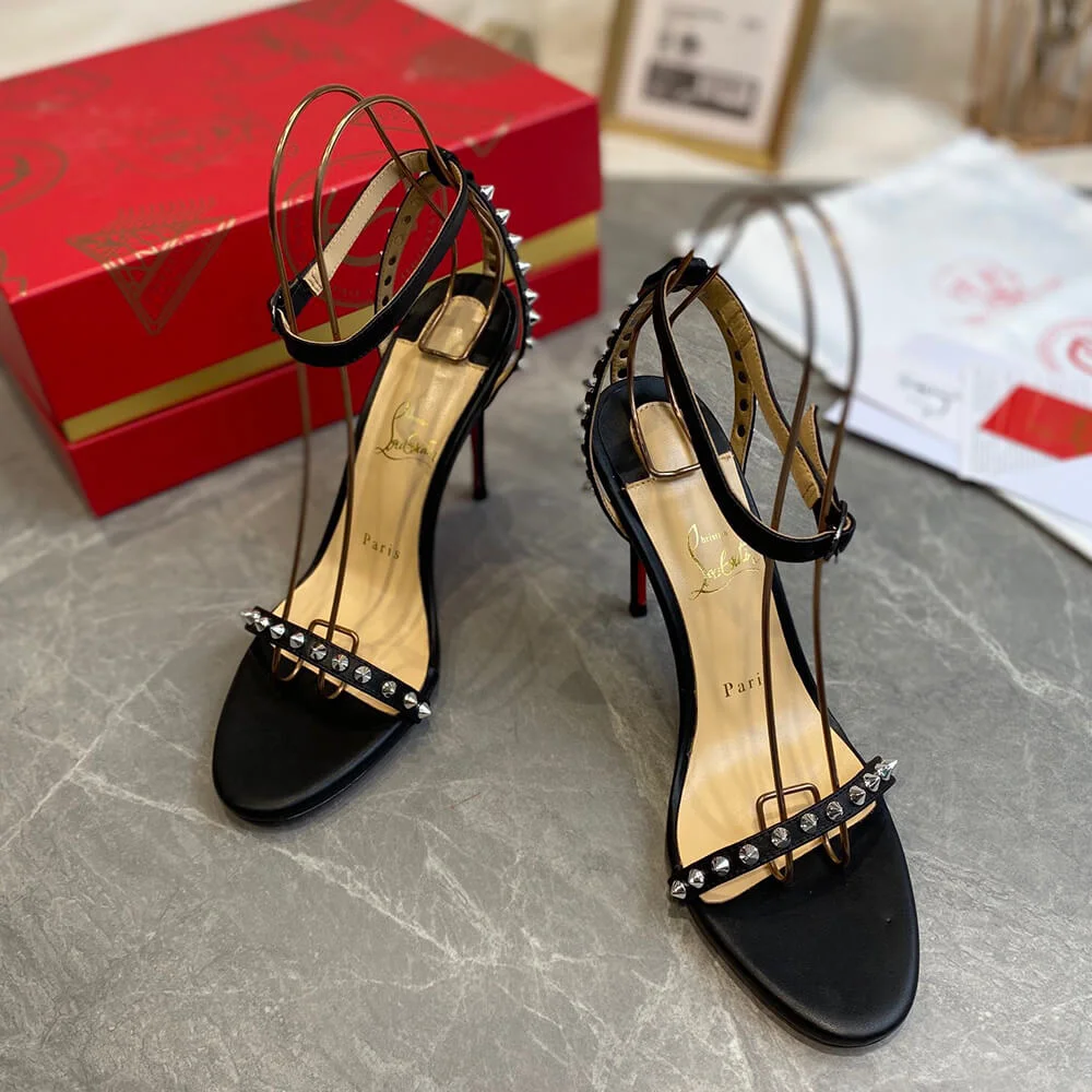 Christian Louboutin So Me Studded Ankle-Strap Sandals Black product view 2