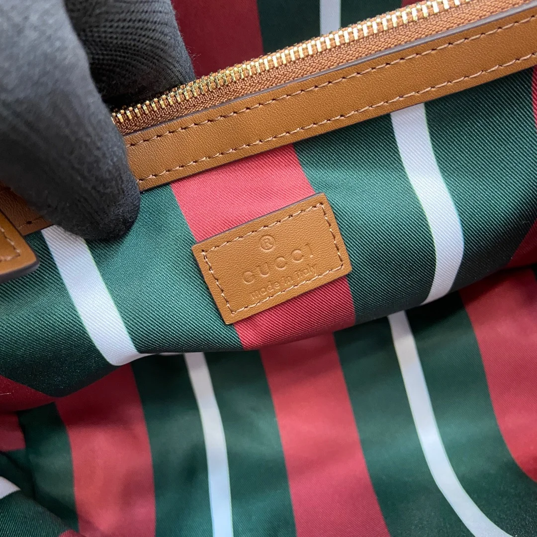 Gucci Gg Emblem Medium Bucket Bag — Beige and Brown product view 9