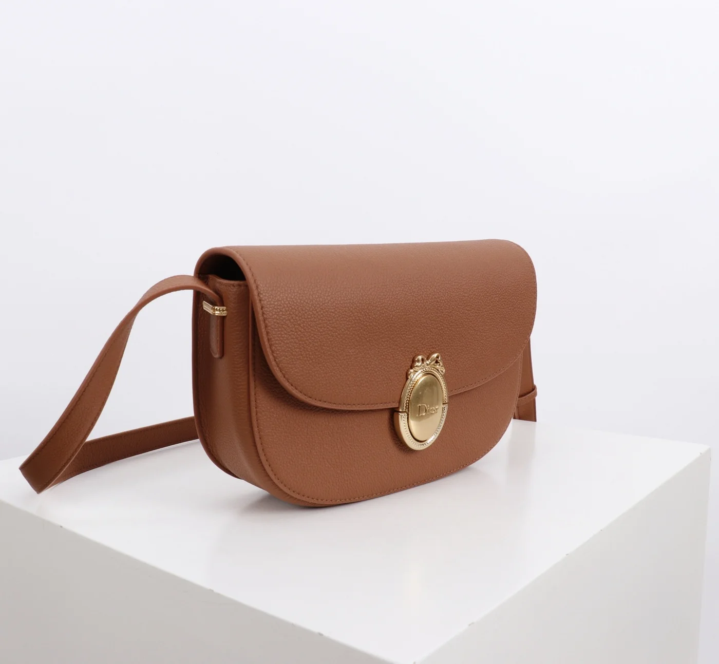 Medium Dior Médaillon Flap Bag — Brown product view 2