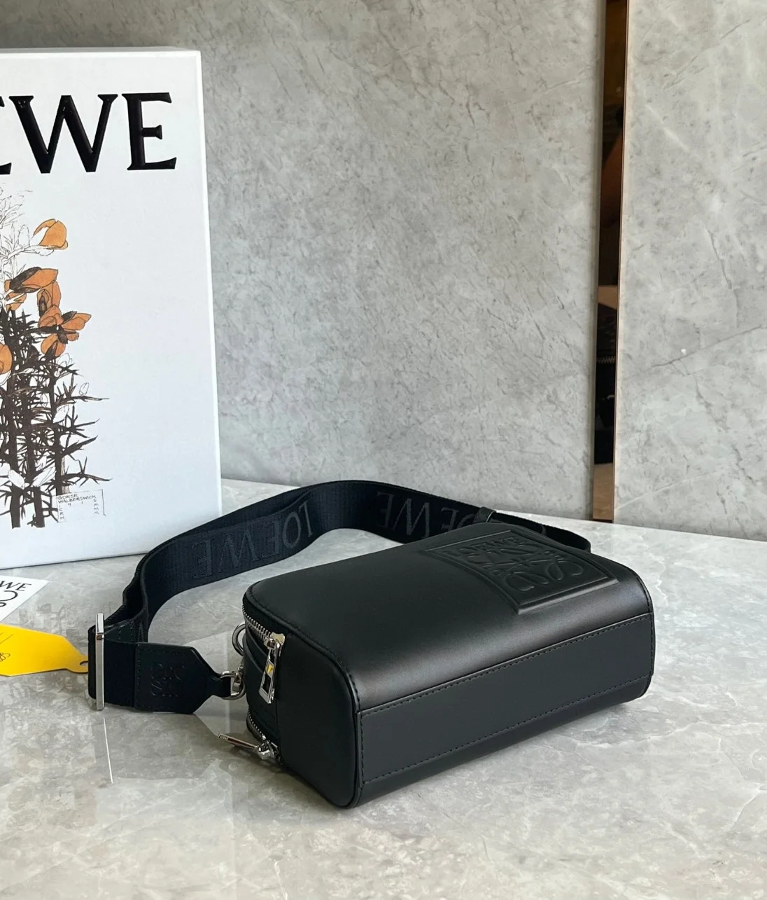 Loewe Mini Camera Crossbody Bag in Black Calfskin product view 5