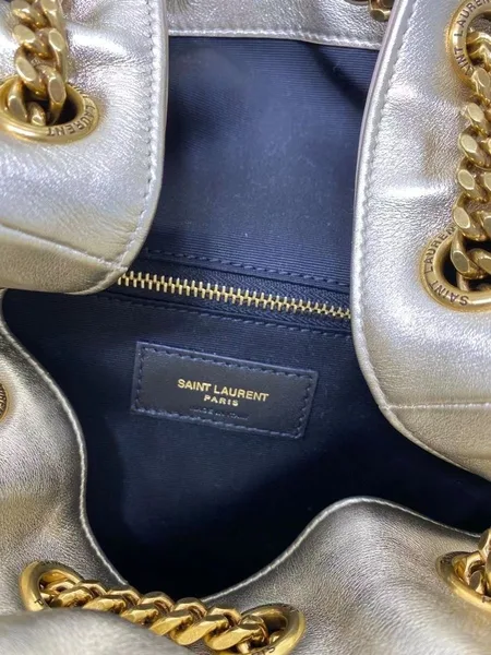 Saint Laurent Joe Backpack In Gold Lame Leather product view 7