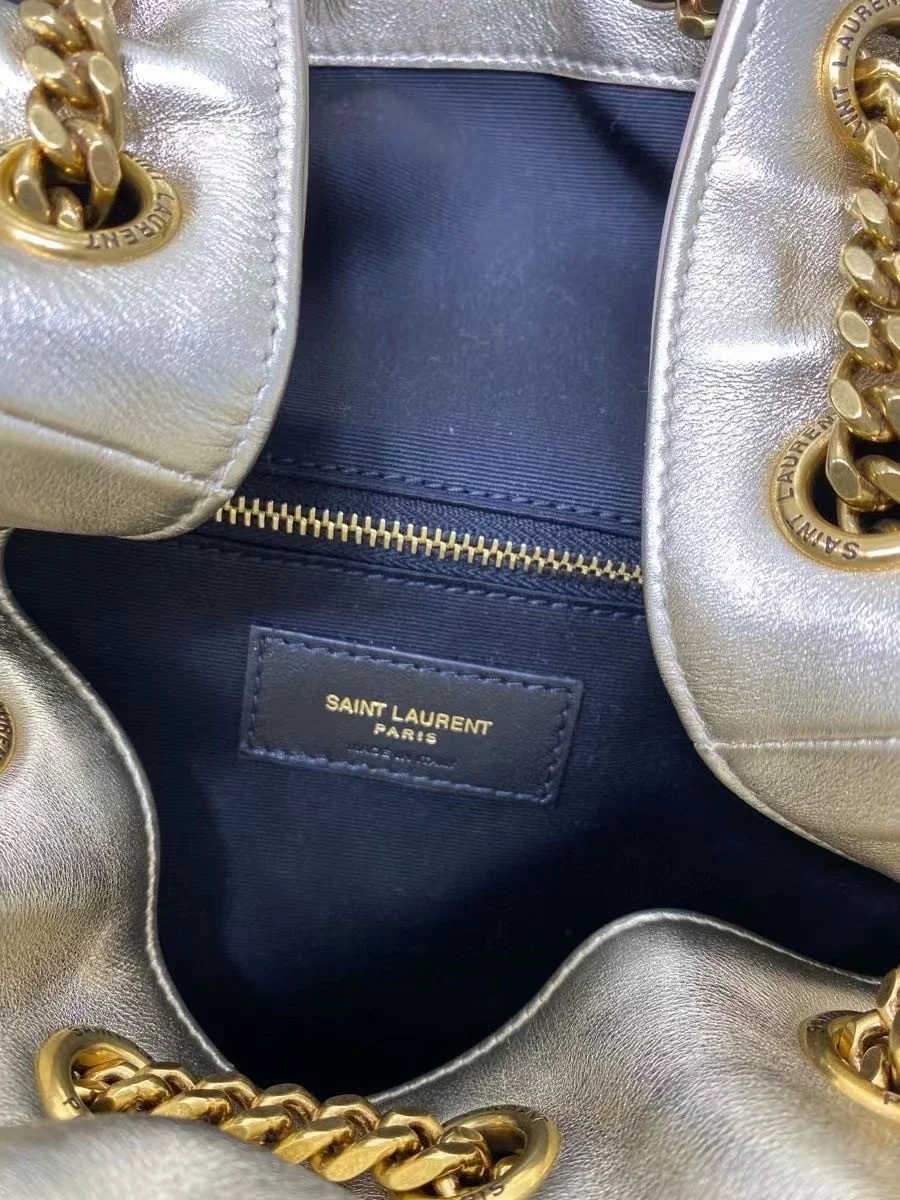 Saint Laurent Joe Backpack In Gold Lame Leather product view 7
