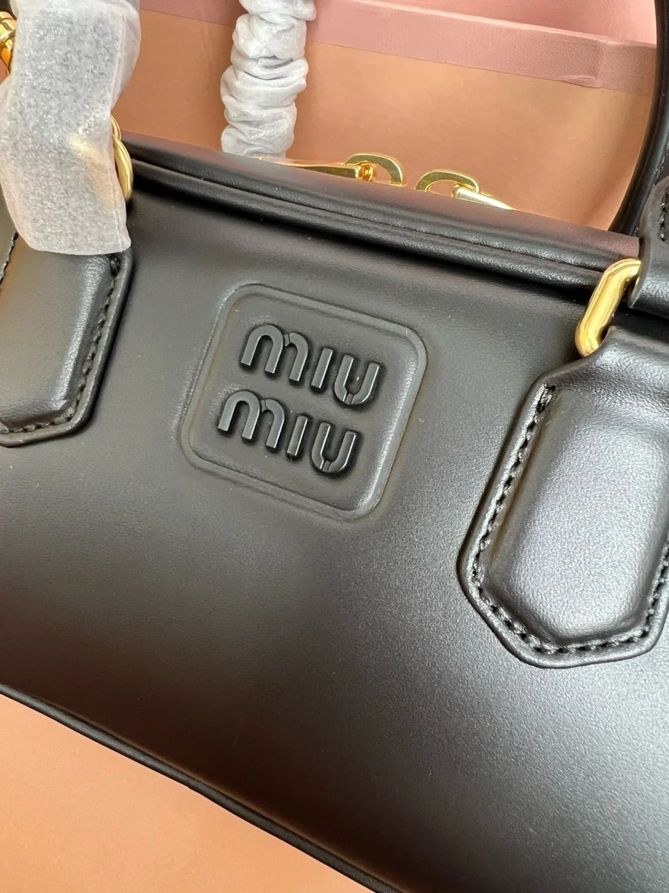 Miu Miu Arcadie Large Bag in Black Leather product view 10