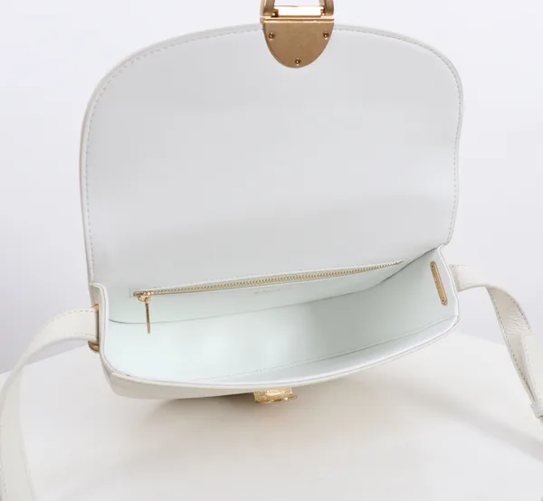 Medium Dior Médaillon Flap Bag — White product view 8