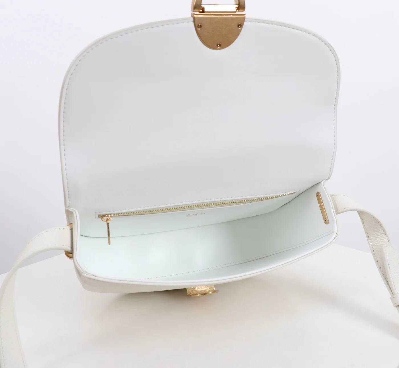 Medium Dior Médaillon Flap Bag — White product view 8