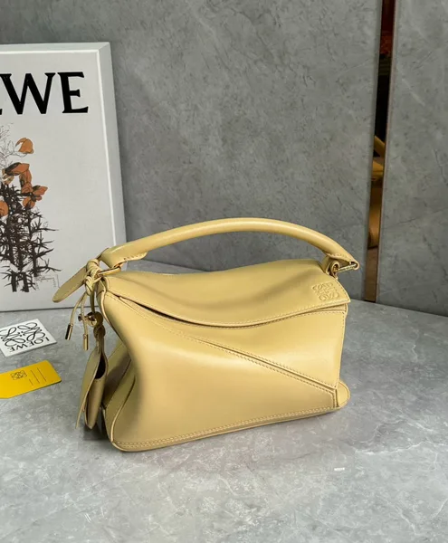Loewe Featherlight Puzzle Small Bag in Dark Butter Nappa Lambskin product view 4