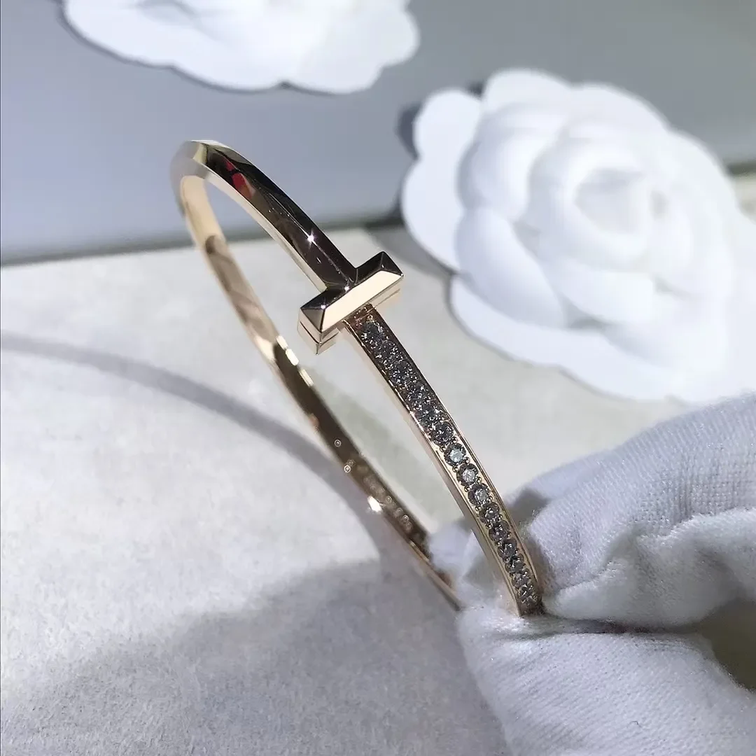 Tiffany & Co. T1 Narrow Half Pavé-Effect Hinged Bangle Two-Tone product view 8