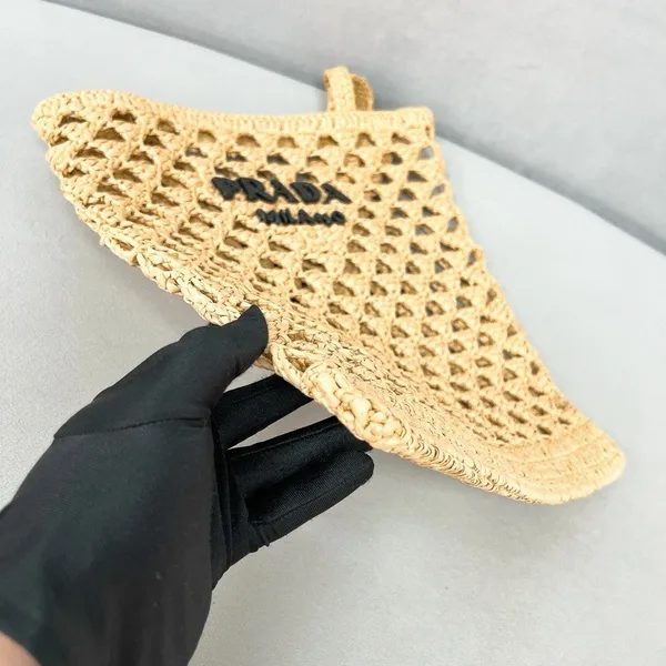 Prada Crochet Tote Bag in Beige Raffia-effect Yarn product view 2