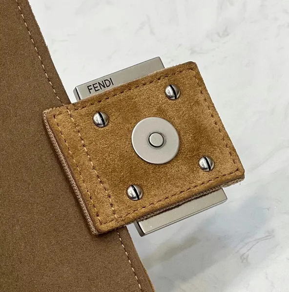Fendi Baguette Chain Midi Bag In Beige FF Fabric product view 2