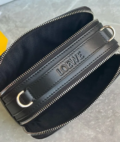 Loewe Mini Camera Crossbody Bag in Black Calfskin product view 9