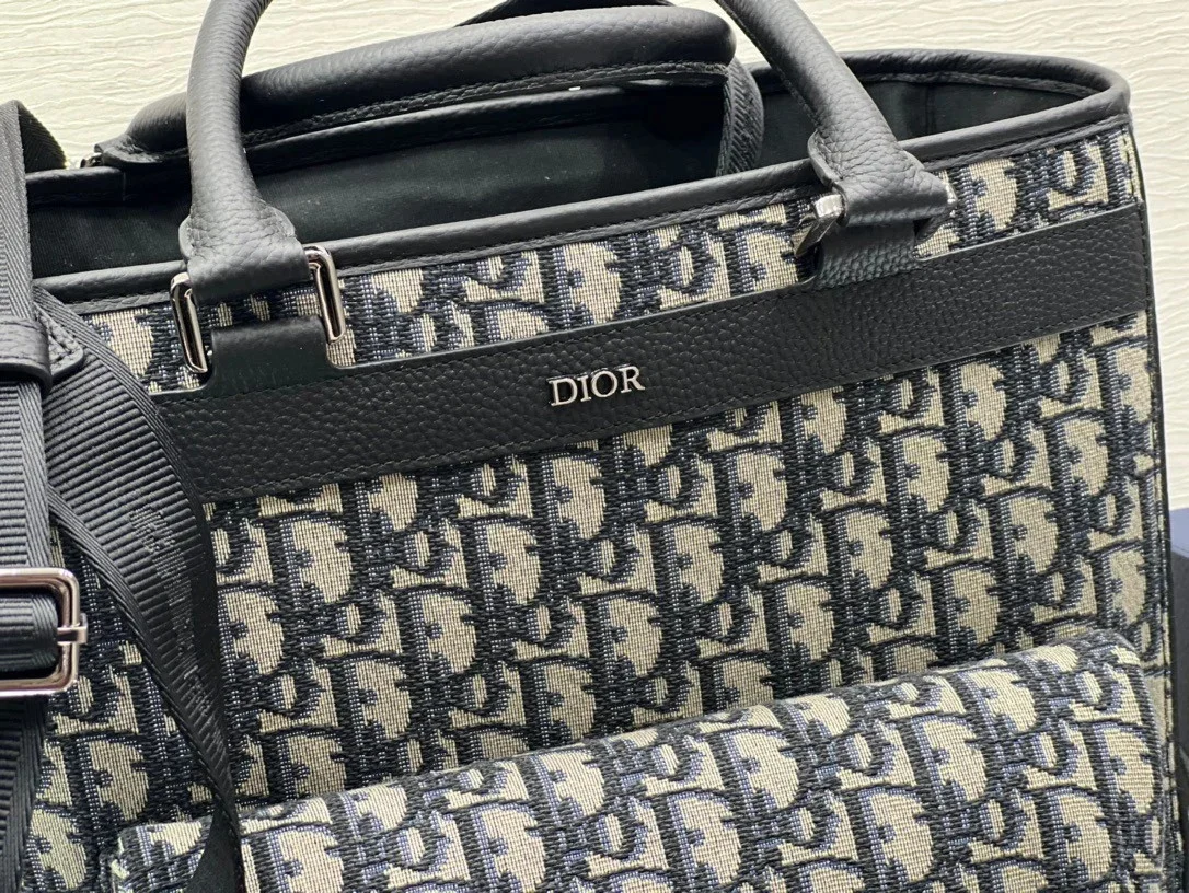 Dior Explorer Tote Bag Beige and Black Dior Oblique Jacquard product view 8