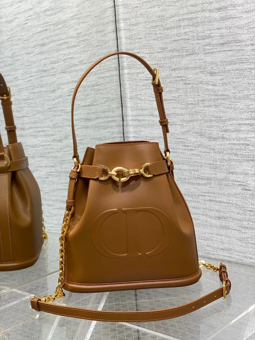 Dior C’est Medium Bag in Brown Saddle Calfskin product view 9