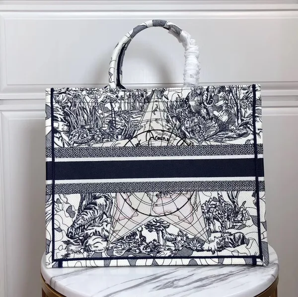 Dior Large Book Tote Bag In Around The World Embroidered Canvas product view 5