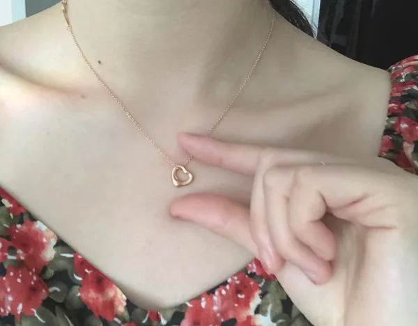 Tiffany & Co. Smooth Open Heart Necklace Gold-Tone product view 4