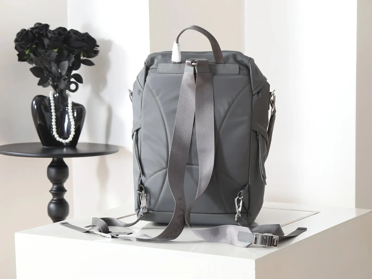 Prada Backpack in Mercury Gray Re-Nylon product view 7