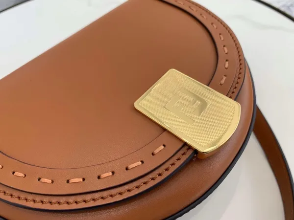 Fendi Moonlight Saddle Bag In Brown Calfskin product view 5