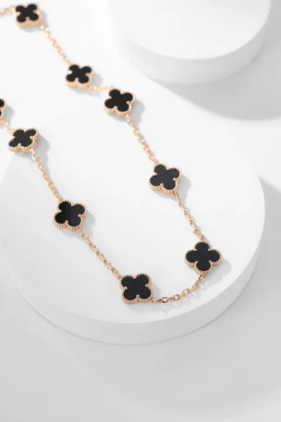 Van Cleef & Arpels Alhambra Black Ten-Motif Gold-Tone Necklace product view 3