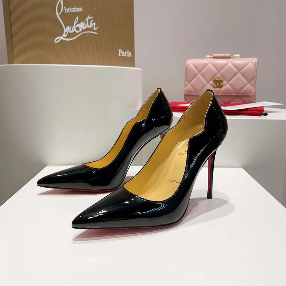 Christian Louboutin Hot Chick Scalloped Patent Pumps Black product view 2