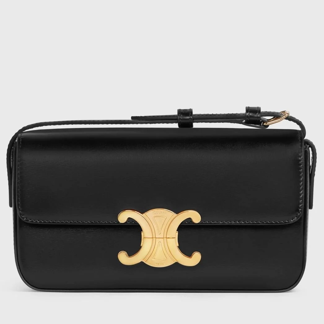 Celine Claude Shoulder Bag in Black Calfskin product view 1