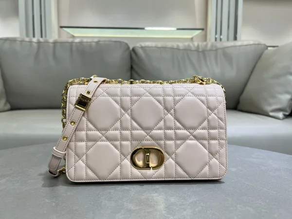 Medium Soft Dior Caro Bag — Beige with Gold-Tone Hardware product photo