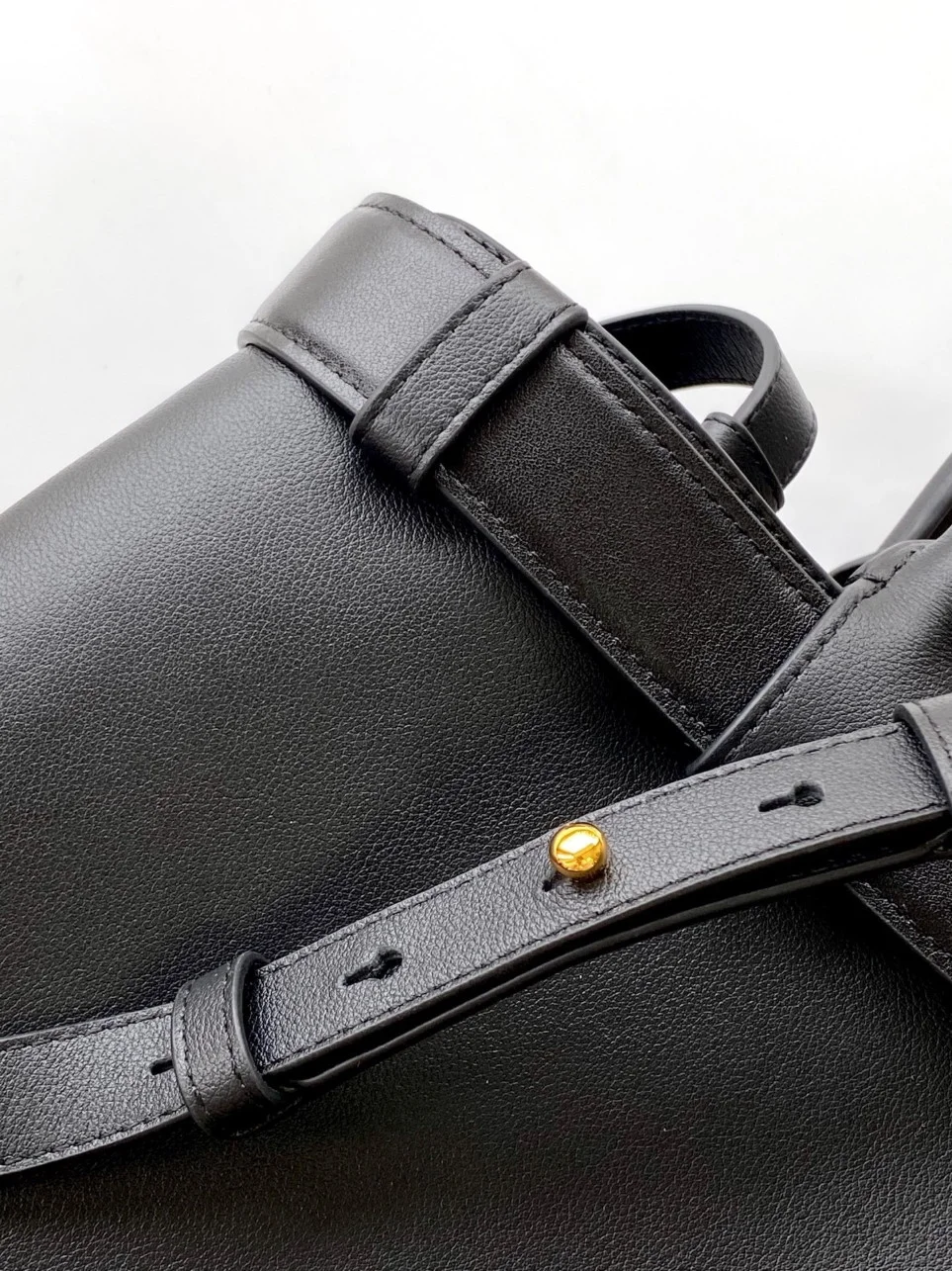 Prada Buckle Large Handbag with Belt in Black Calfskin product view 10