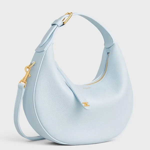 Celine Lulu Teen Hobo Bag in Blue Grained Calfskin product photo