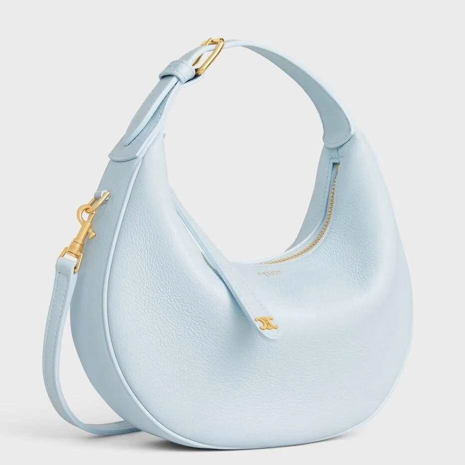 Celine Lulu Teen Hobo Bag in Blue Grained Calfskin product view 1